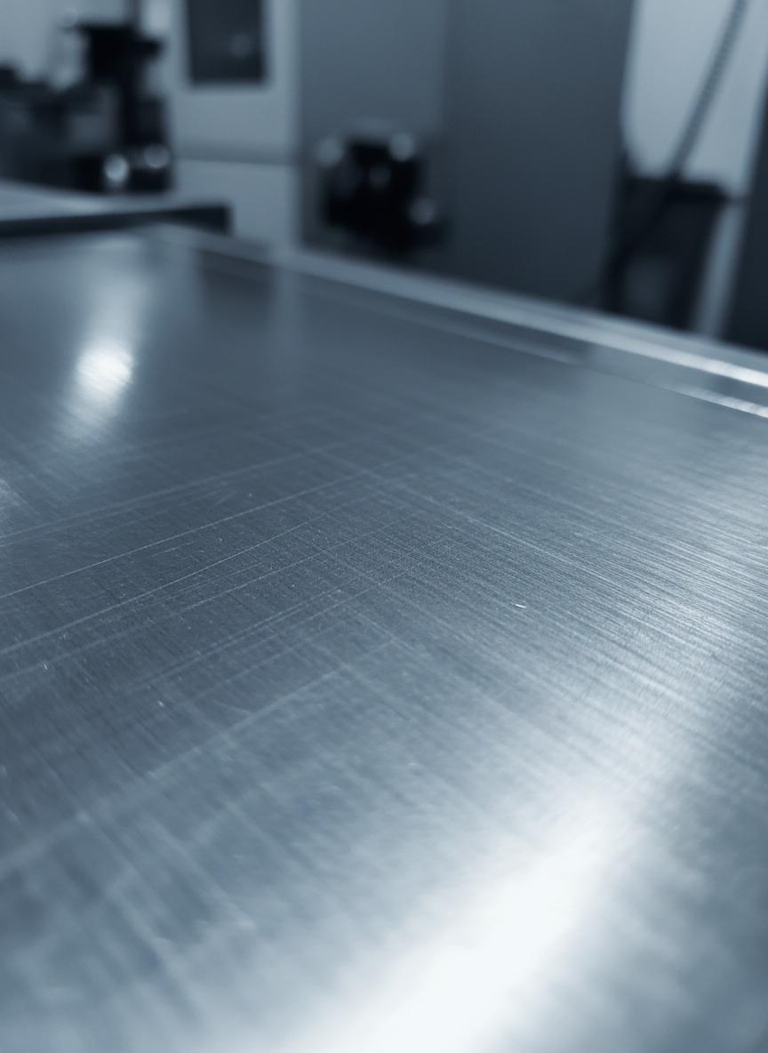 Clean brushed metal surface after rust removal