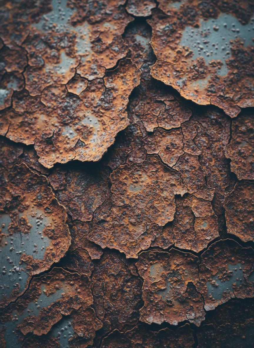 Close-up of heavy rust before cleaning